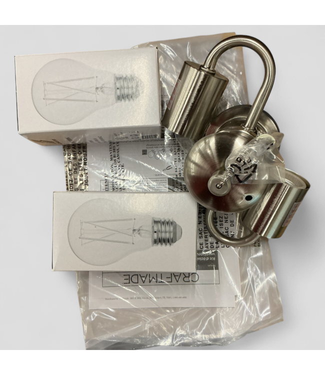 46107 Craftmade 2-Light Silver LED Ceiling Fan Light Kit