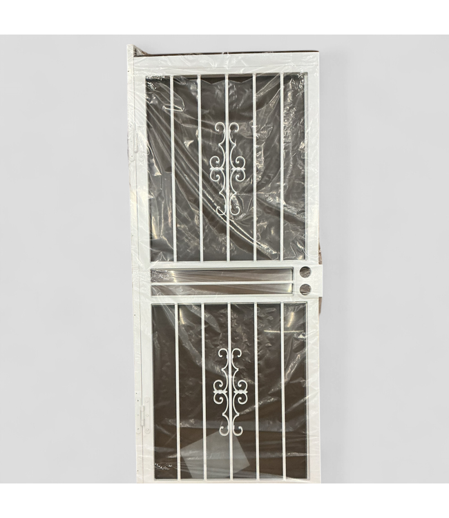 46137 Larson White Security Door 34.25"W x 79.25"H