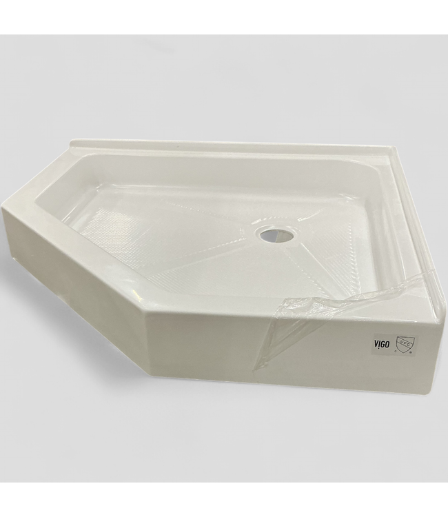 46162 Vigo White Reversible Drain Shower Base 38" x 38"