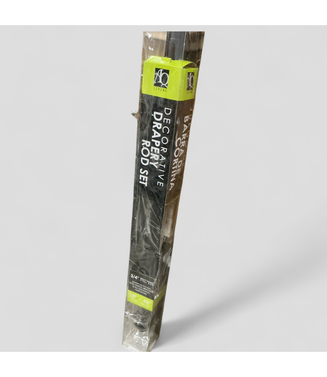 46169 A&Q Matte Black Drapery Rod Set 28" to 48"