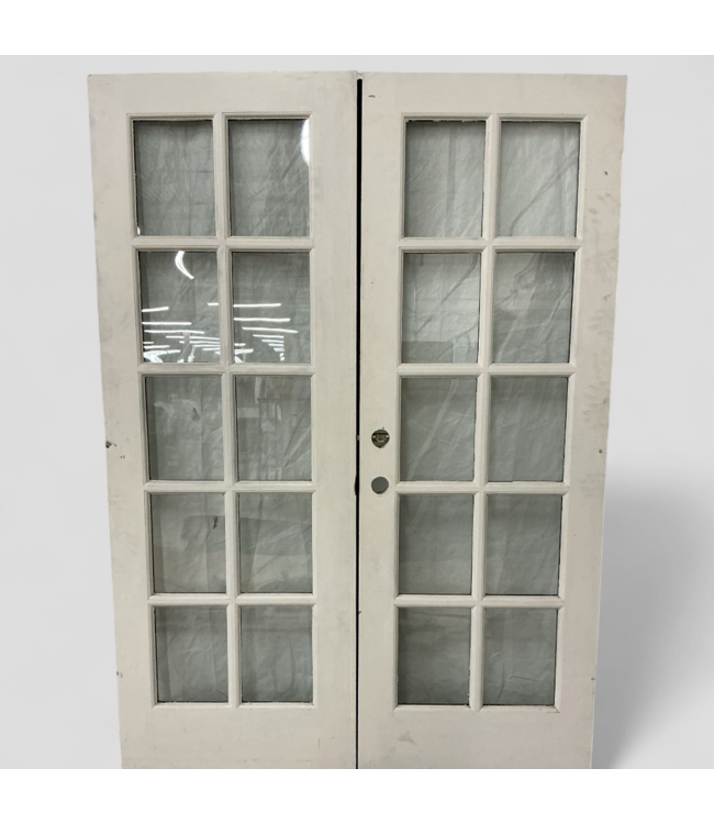 46216 Full Lite Gridded French Double Door Set 56.75"W