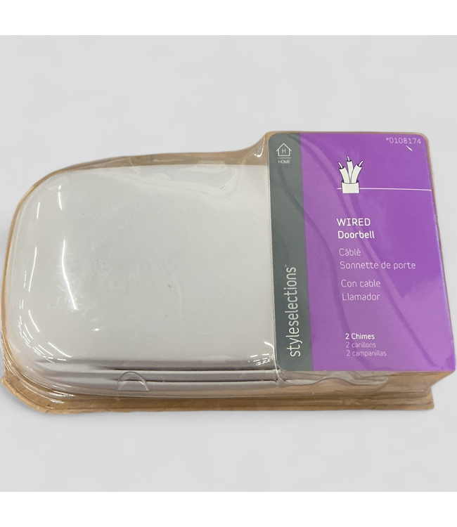 46515 Style Selections White Wired Doorbell Chime