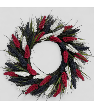 46564 Holiday Living Plastic Berries Patriotic Wreath