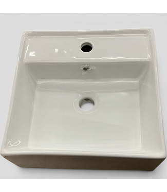 46614 Eridanus White Square Vitreous China Bathroom Sink