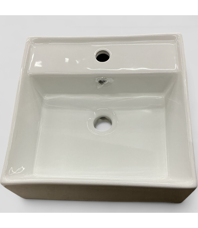 46614 Eridanus White Square Vitreous China Bathroom Sink