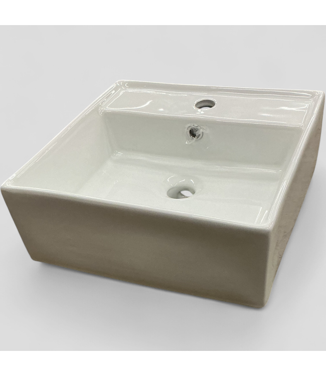 46614 Eridanus White Square Vitreous China Bathroom Sink