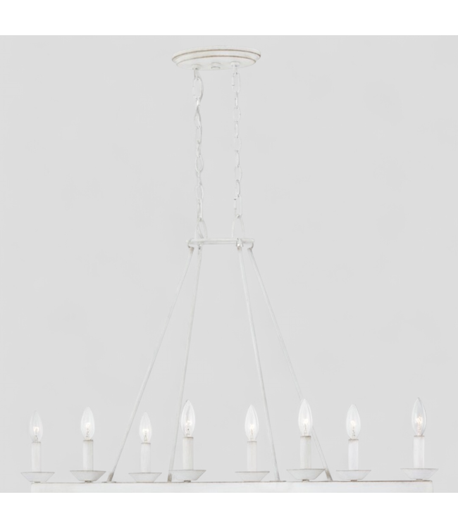 46624 Quoizel Avalina 8-Light Antique White Chandelier