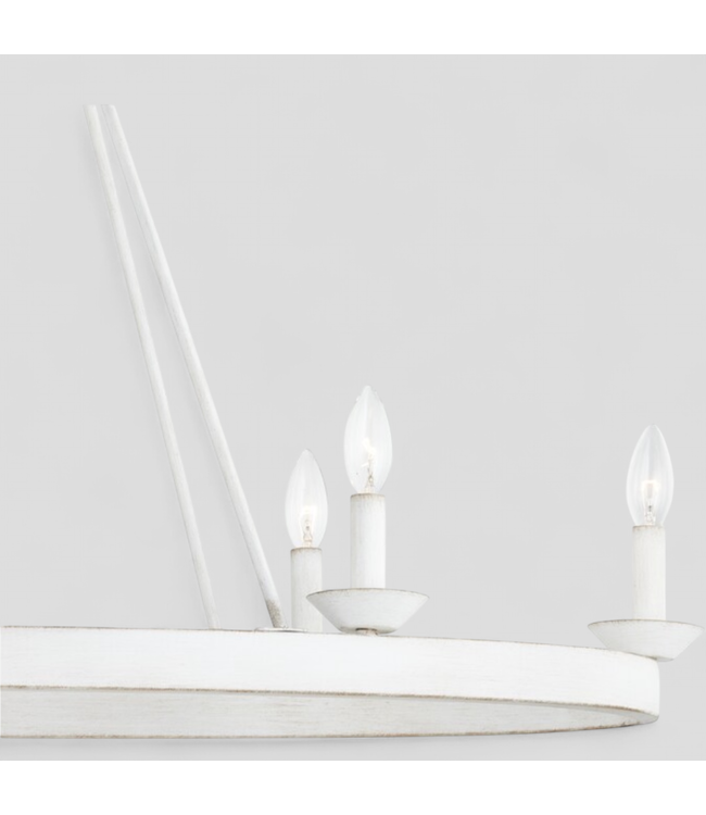 46624 Quoizel Avalina 8-Light Antique White Chandelier