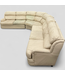 46662 Genuine Top Grain Beige Leather 4-Piece Sectional