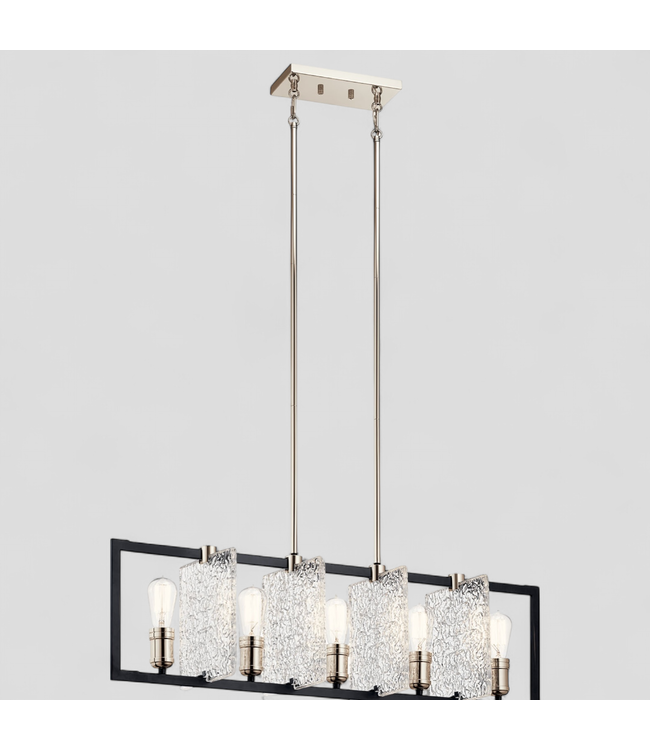 46814  Kichler Forge Black 5-light Linear Chandelier 38.5"L