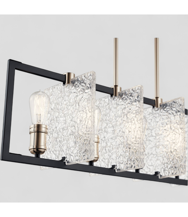 46814  Kichler Forge Black 5-light Linear Chandelier 38.5"L