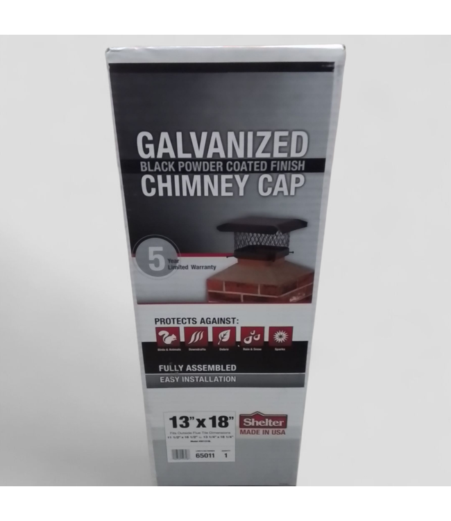 46825 Shelter Rectangular Black Galvanized Chimney Cap