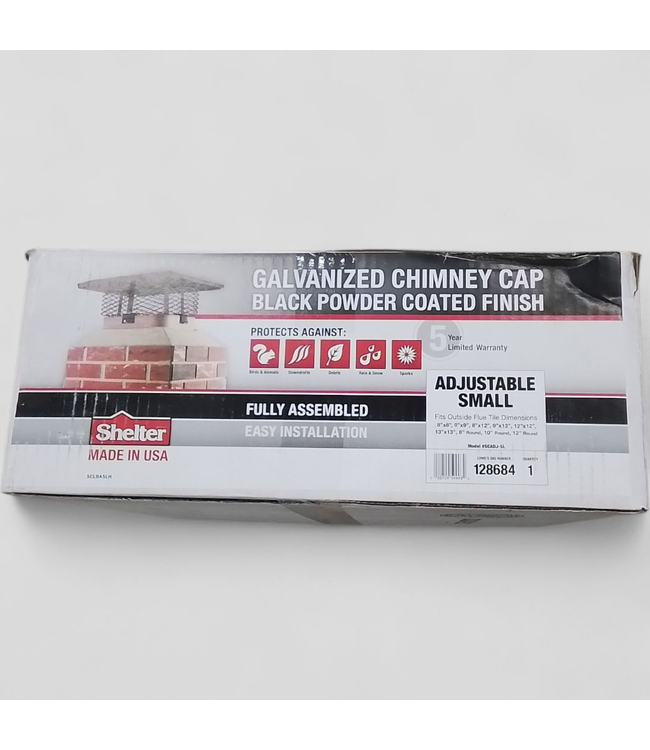 46826 Shelter Square Black Galvanized Chimney Cap