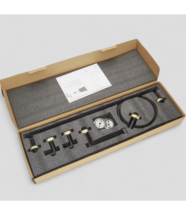 46925 BWE Opulent Black & Gold Bathroom Hardware Set 5-pc