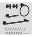 46930 Forious Stainless Black Bathroom Hardware Set 5-pc