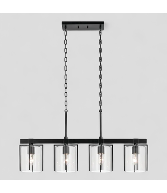 46965 Kichler Birk 4-Light Black Hanging Island Light