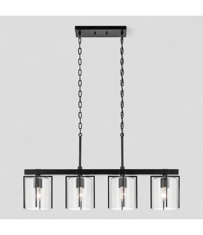 46965 Kichler Birk 4-Light Black Hanging Island Light