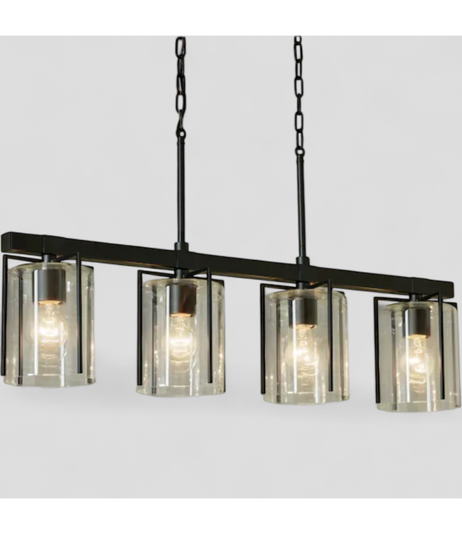 46965 Kichler Birk 4-Light Black Hanging Island Light