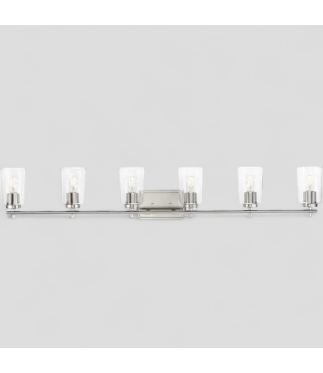 47094 Progress Lighting 6 light brushed nickel vanity light
