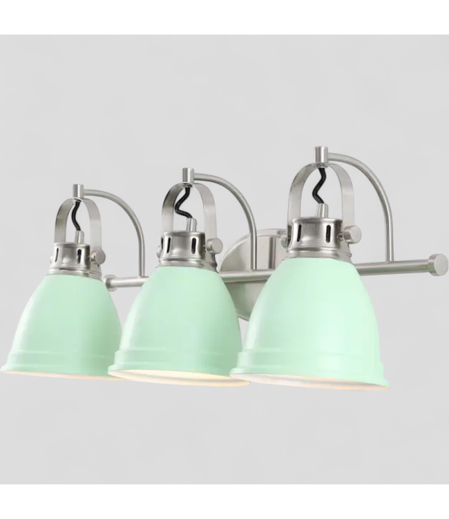 47117 Jonathan Y Phineas 3-Light Mint Green Vanity Light
