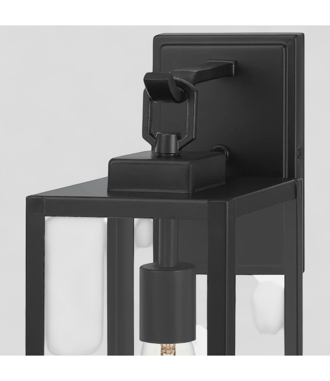 47189 Quoizel Matte Black Outdoor Wall Light 6"W