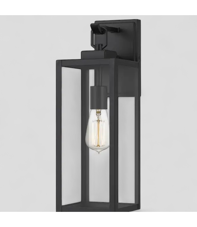 47189 Quoizel Matte Black Outdoor Wall Light 6"W