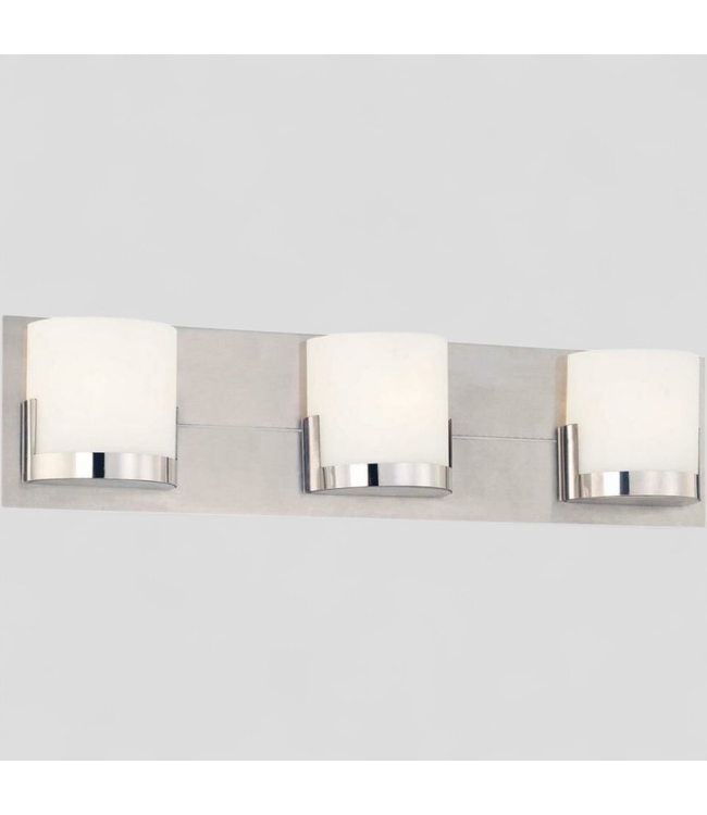 47192 Convex 3 -Light Bathroom Vanity Light - Chrome Finish