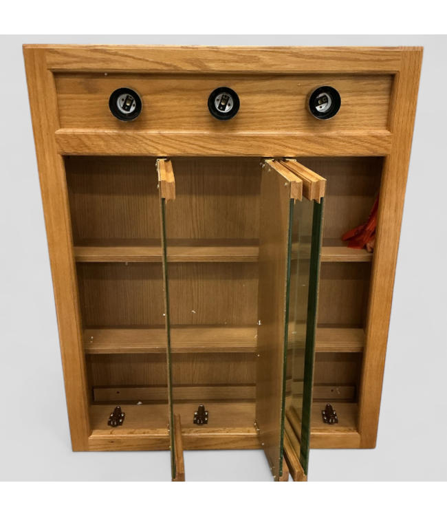 47256 Oak Tri-View Medicine Cabinet