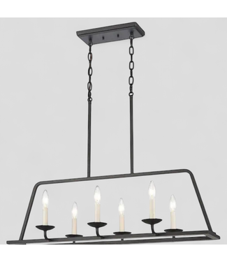 47257 Allen+Roth 6-Light Matte Black Chandelier