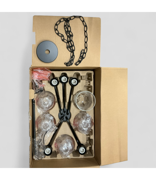 47261 Project Source Traywick 5-Light Black Chandelier