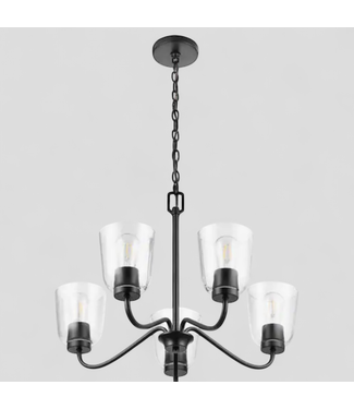 47261 Project Source Traywick 5-Light Black Chandelier