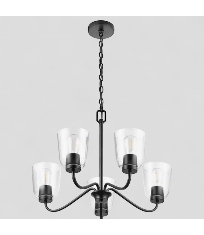 47261 Project Source Traywick 5-Light Black Chandelier