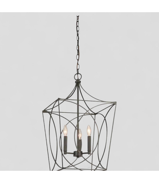 47327 allen + roth 3 -Light Black Hanging Pendant Light