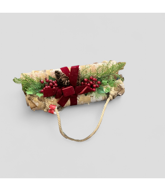 47421 Omni Birch Wood Christmas Decor Center Piece