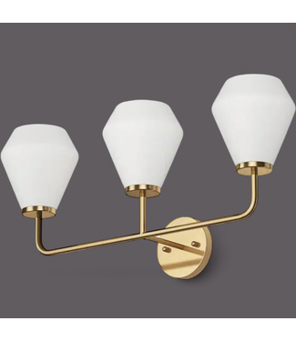 47427 Aiwen 3-Light Gold Vanity Light