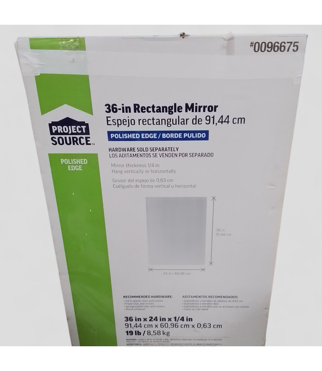 47428 Project Source 24-in W x 36-in H Wall Mirror