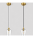 47437 CO-Z 2-Light Brushed Gold Mini Pendant Lights 2-pk