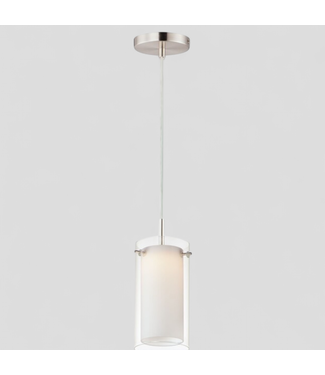 47493 Maxim Lighting Duo 1-Light Satin Nickel Pendant Light