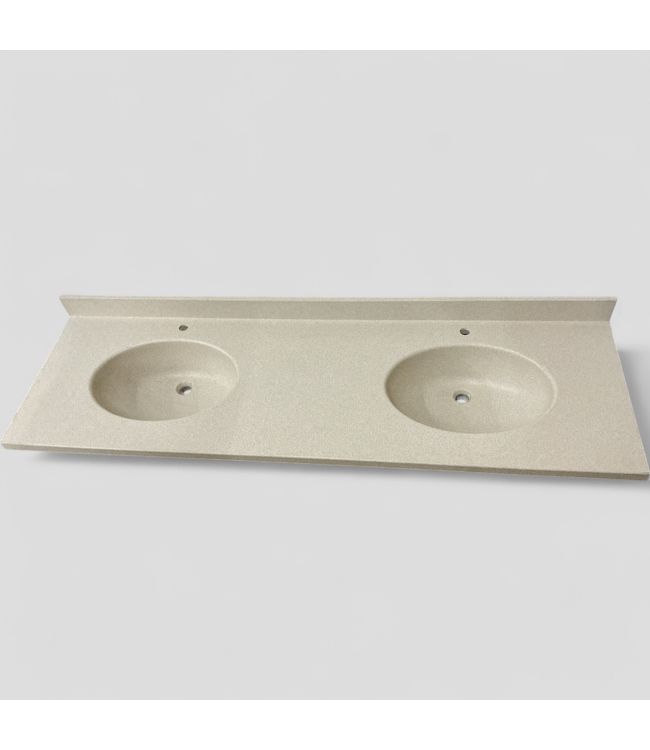 47536 Corian Double Sink Vanity Top 72.375"L