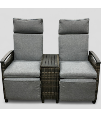 47592 Nestfair Patio Stationary Wicker Recliner Chairs