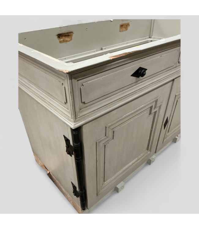 47581 Distressed Ash Beige Sideboard Cabinet