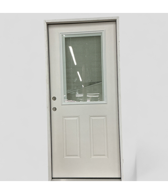 47607 Prehung 1/2 Lite Exterior Door With Blinds 36 x 80