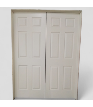 47620 White 6-Panel Interior Double Doors 61.25"W