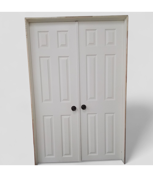 47622 White 6-Panel Interior Double Doors 49.5 "W