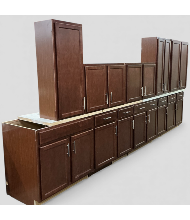 47666 Cherry Chestnut Cabinet Set of  15-pcs