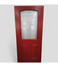 47684 Red Entry Door with Decorative Glass Insert 36"W