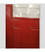 47684 Red Entry Door with Decorative Glass Insert 36"W