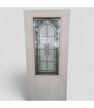47691 White Exterior Door with Decorative Glass 36"W