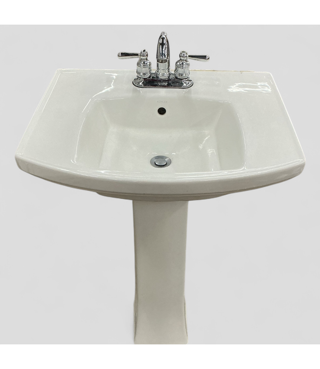 47702 Kohler White Pedestal Bathroom Sink w/Faucet