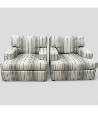 47703 Plush Coastal Stripped Chairs Set of 2